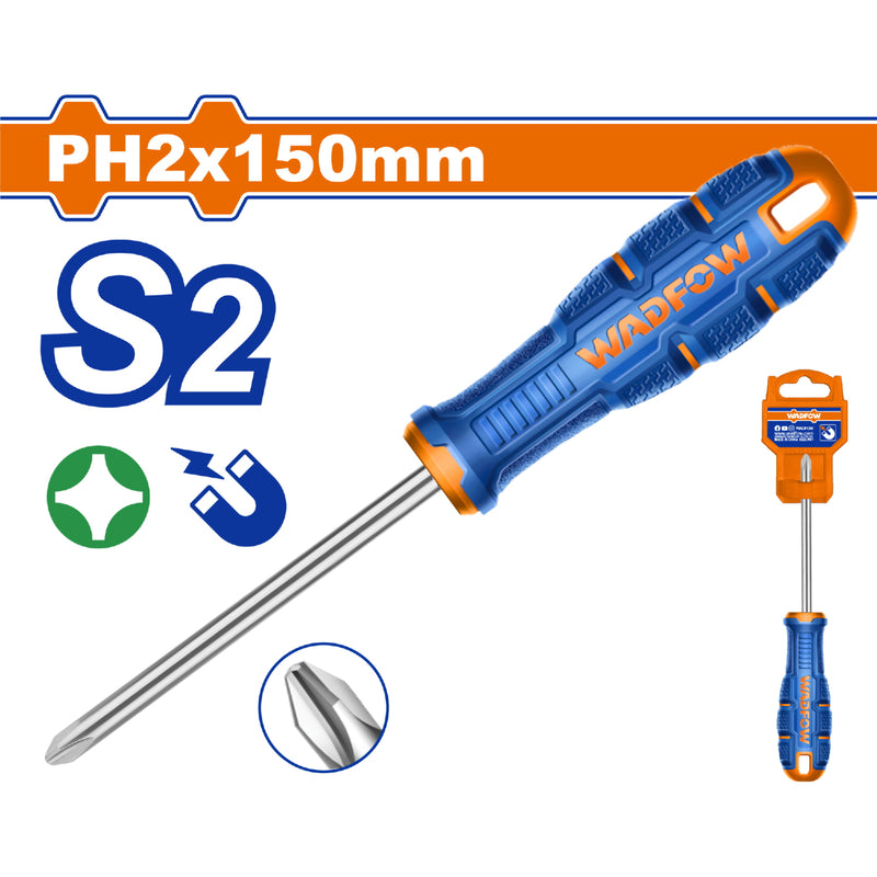 Destornillador Phillips 6x150mm Material de la hoja: S2 Tipo de punta: Phillips PH2 Magnético