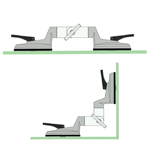 Herramienta de succión para montajes de fachadas y vitrinas