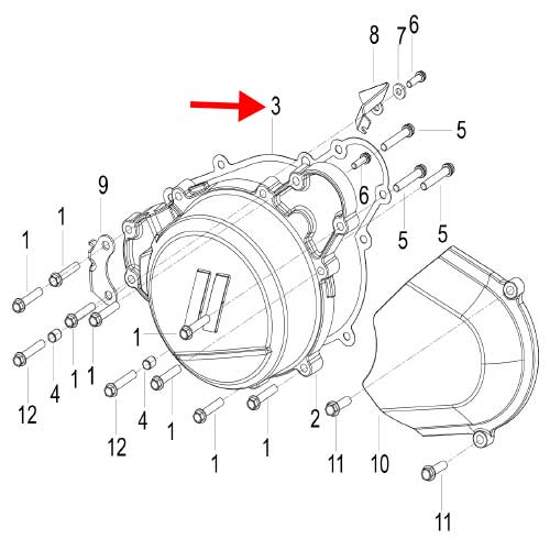 Empacadura de cobertor izquierdo (752S)