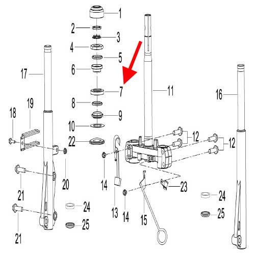 Guia superior de rodamiento (K-BLADE125)