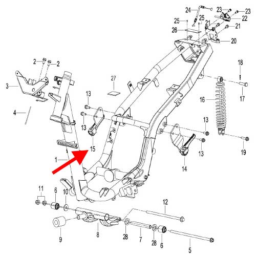 Posapie trasero derecho (K-BLADE125)