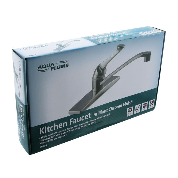 Grifo de cocina de mezclador de 1 mando con acabado cromado brillante. 2.0 GPM.