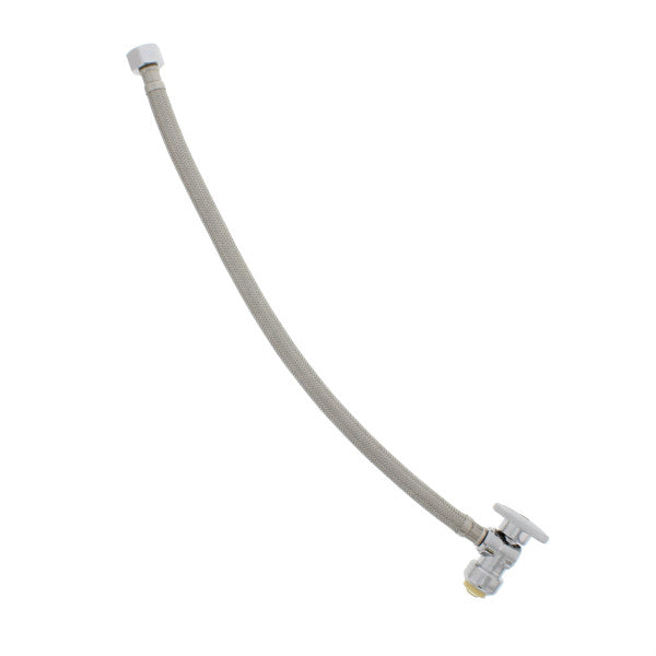 Tubo de abasto de acero inoxidable de 18" con llave de angulo para lavamanos 1/2"