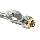 Tubo de abasto de acero inoxidable de 12" con llave de angulo para inodoros  3/8" x 7/8".