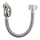 Tubo de abasto de acero inoxidable de 12" con llave de angulo para inodoros  3/8" x 7/8".