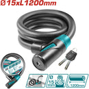 Cadena de seguridad para bicicleta de 15 x 1200mm . Recubierto en PVC. Incluye 2 llaves.