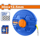 Cinta métrica de Fibra de Vidrio. (Métrico/Pulgada). 30mx12.5mm. Retráctil.