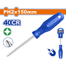 Destornillador Phillips 6x150mm PH2 Vástago Redondo 40CR Magnético.