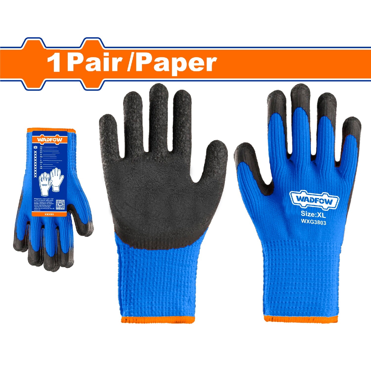 (1 par) Guantes de Látex con recubrimiento para el frío XL. Ideal para mantener el calor.