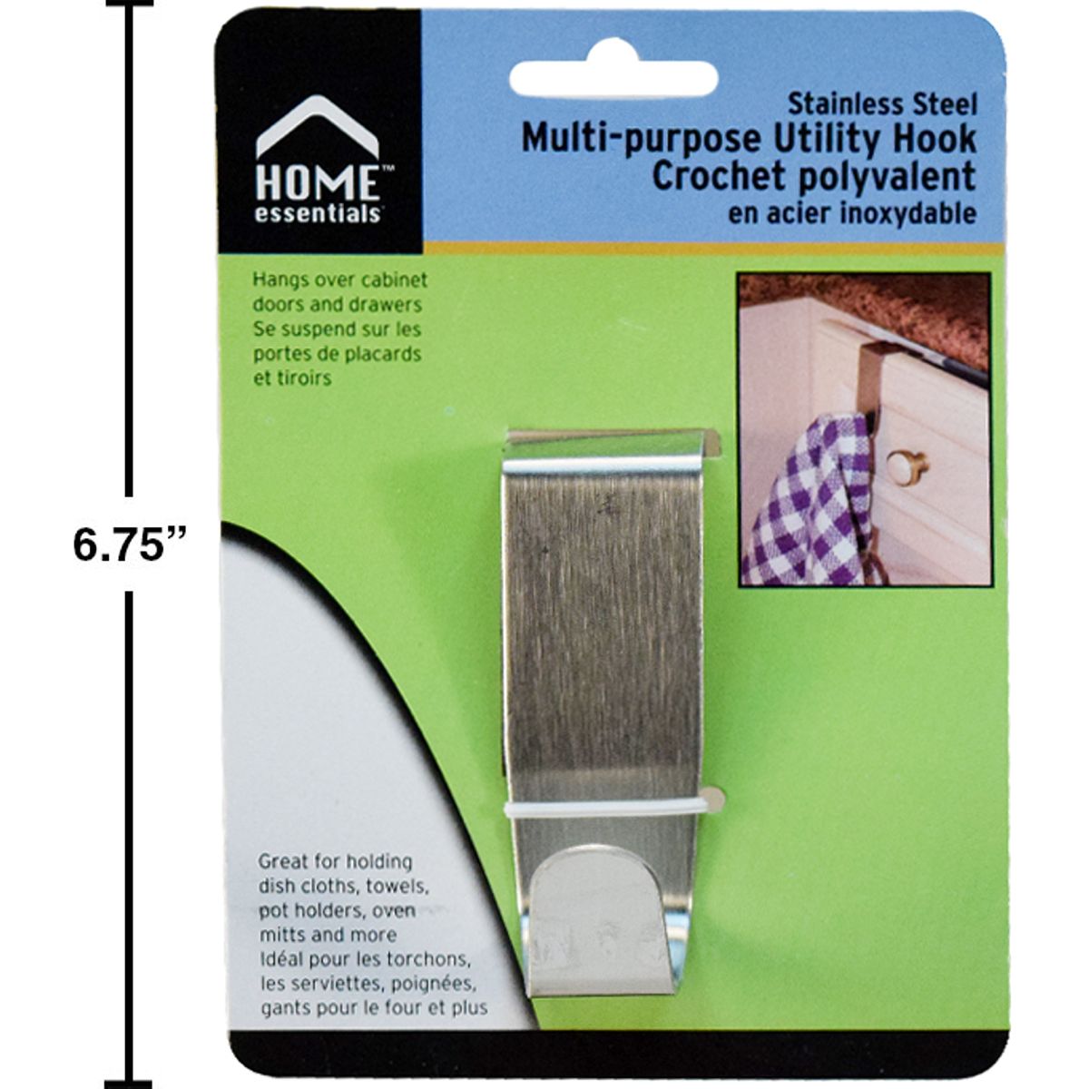 Gancho utilitario multiusos para gabinetes de cocina S / S