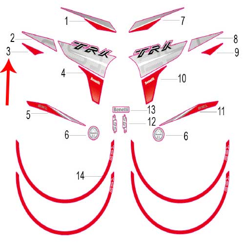 Calcomania II del covertor derecho del tanque de combustible (TRK251)