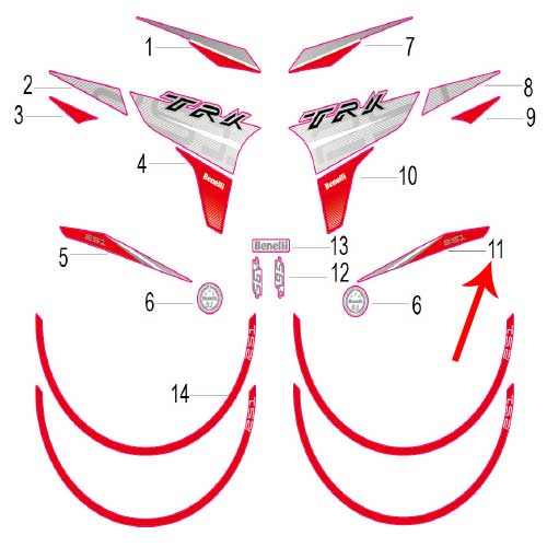 Calcomania izquierda del covertor trasero (TRK251)
