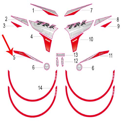 Calcomania derecha del coverto trasero (TRK251)