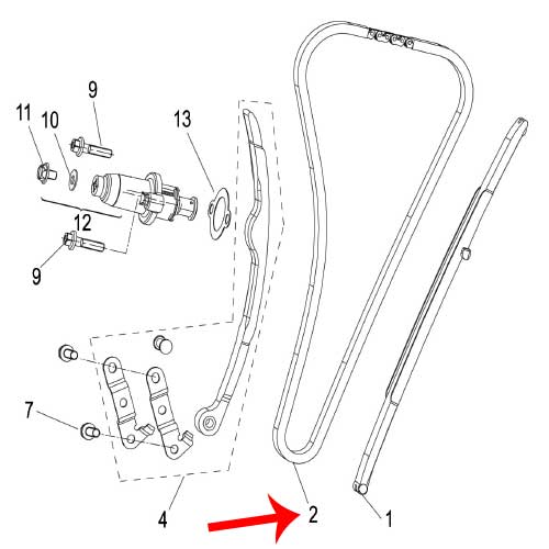 Cadena del arbol de levas (LEONCINO250 / TNT25 / TRK251)