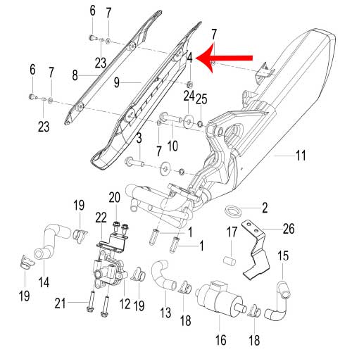 Tensor automatico de cadena (K-BLADE125 / TNT135 / TNT150)