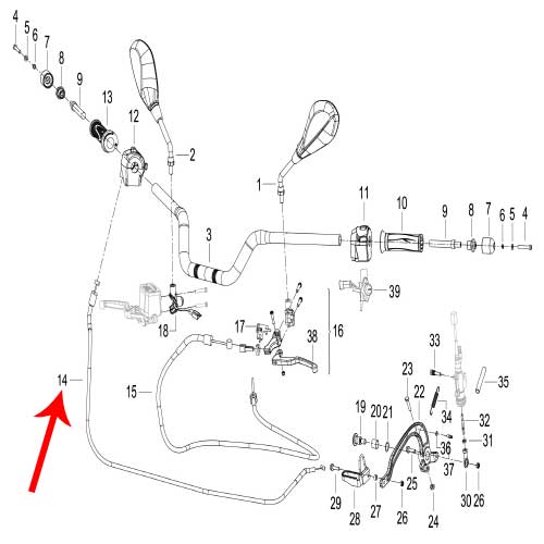 Cable del acelerador (TRK251)