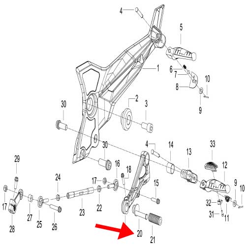 Extremo del pedal (302S)