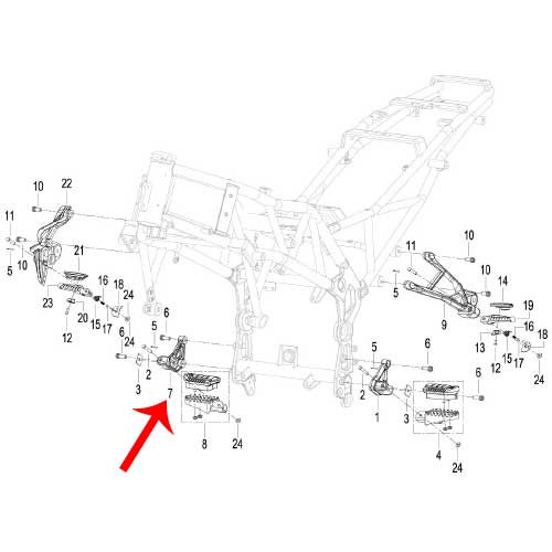 Anclaje de posa pie delantero derecho (TRK251 / TRK502X)