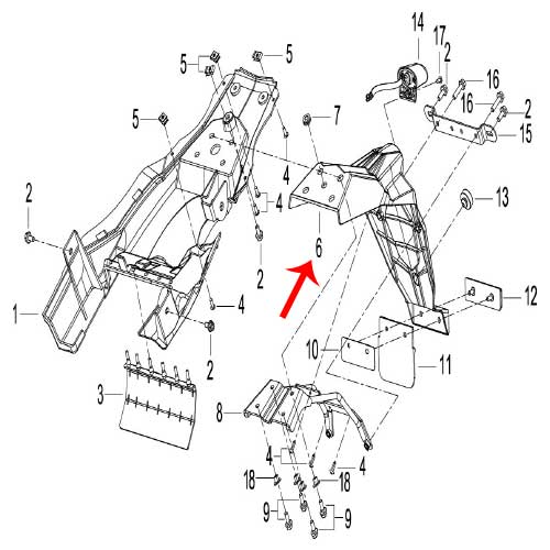 Guardabarros trasero (K-BLADE125)
