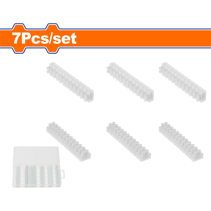 Bloque terminal de Conexión para cableado eléctrico. Kit de 7 piezas. Conector.