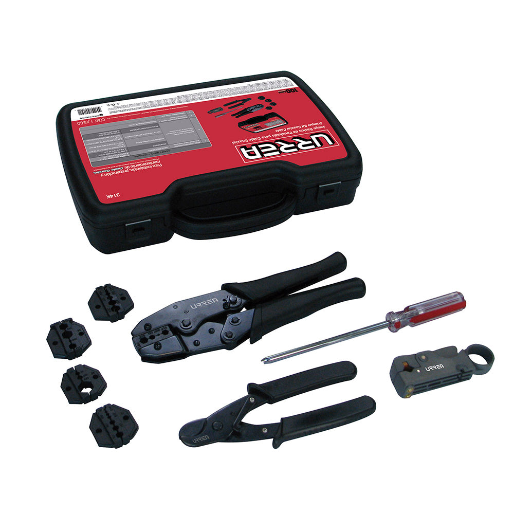 Juego básico para ponchadora de cable coaxial 9 piezas Urrea