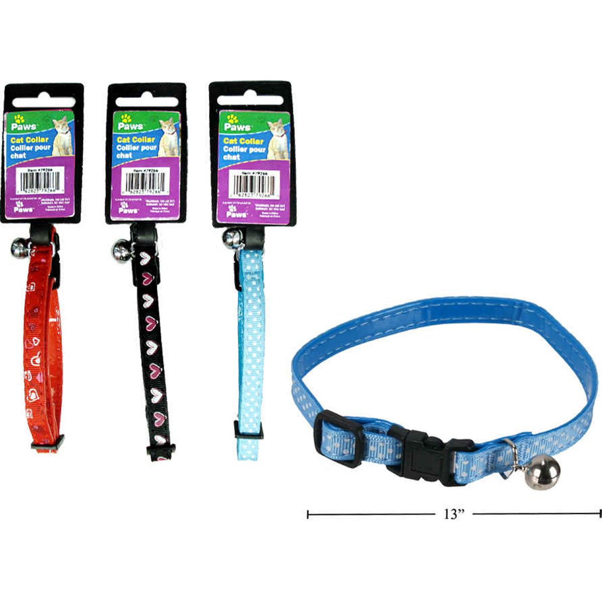 Collar para gatos  (1pza) (Viene en colores variados al azar)