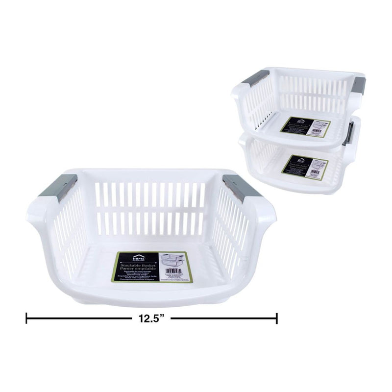 Cesta apilable organizador con asas de colores, tarjeta de inserción,