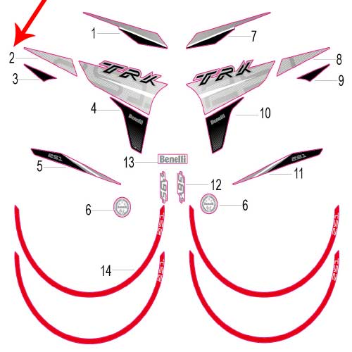 Calcomania I del covertor derecho del tanque de combustible (TRK251)