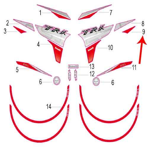 Calcomania II del covertor izquierdo del tanque de combustible (TRK251)