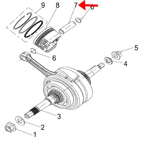 Pin del piston (K-BLADE125)
