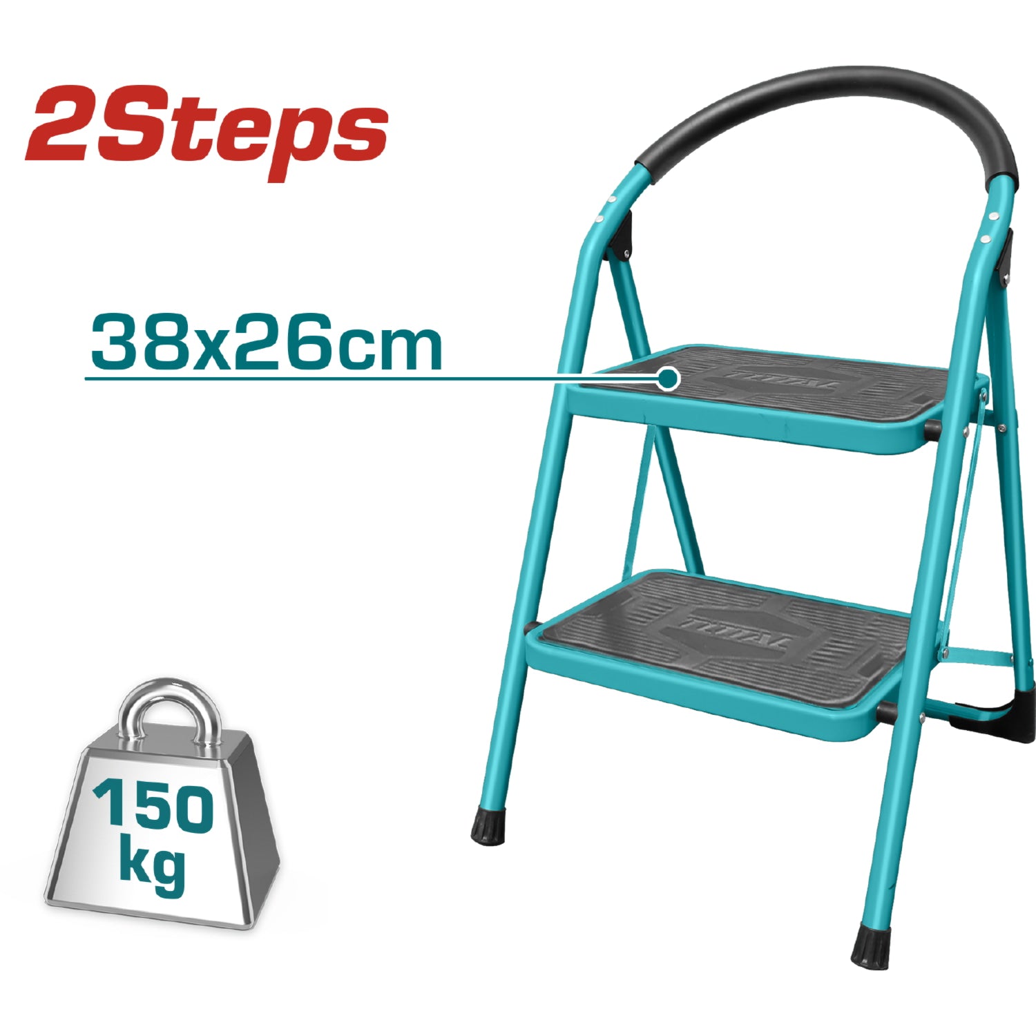 Escalera de 2 peldaños metálica TOTAL TOOLS