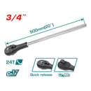 Mango Ratchet con liberación rápida. 3/4" Cr.Mo. 500 mm (20") 24T.