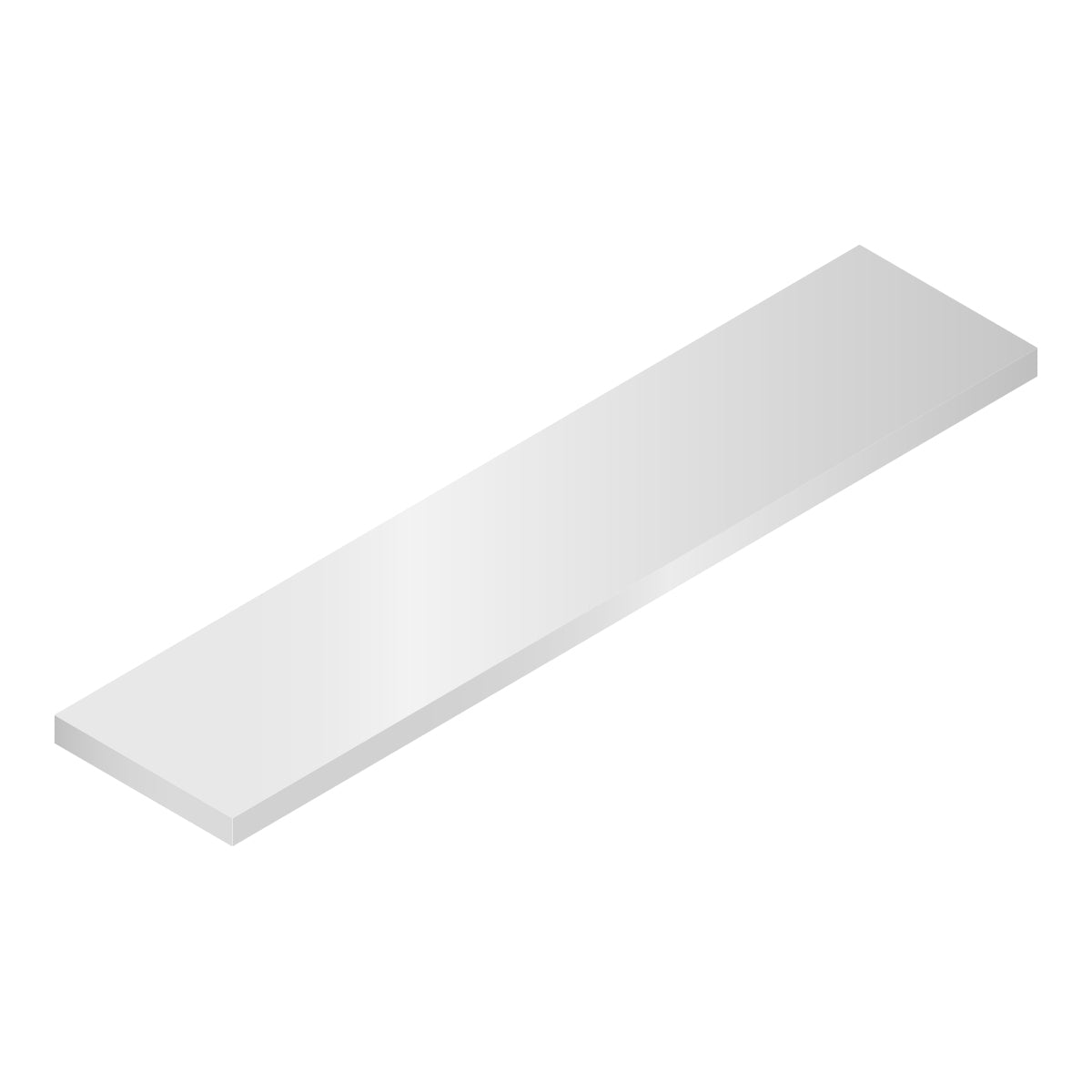 Platina decorativa 2". Espesor 3.00 mm Largo 5.85 mts. Material 6063-T5. Acabado Lacado Blanco