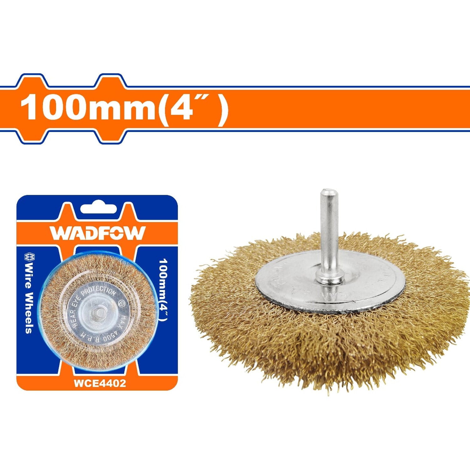 Cepillo de alambre de copa circular con vástago 100mm. Longitud del cable:22mm. Ideal para afilar.
