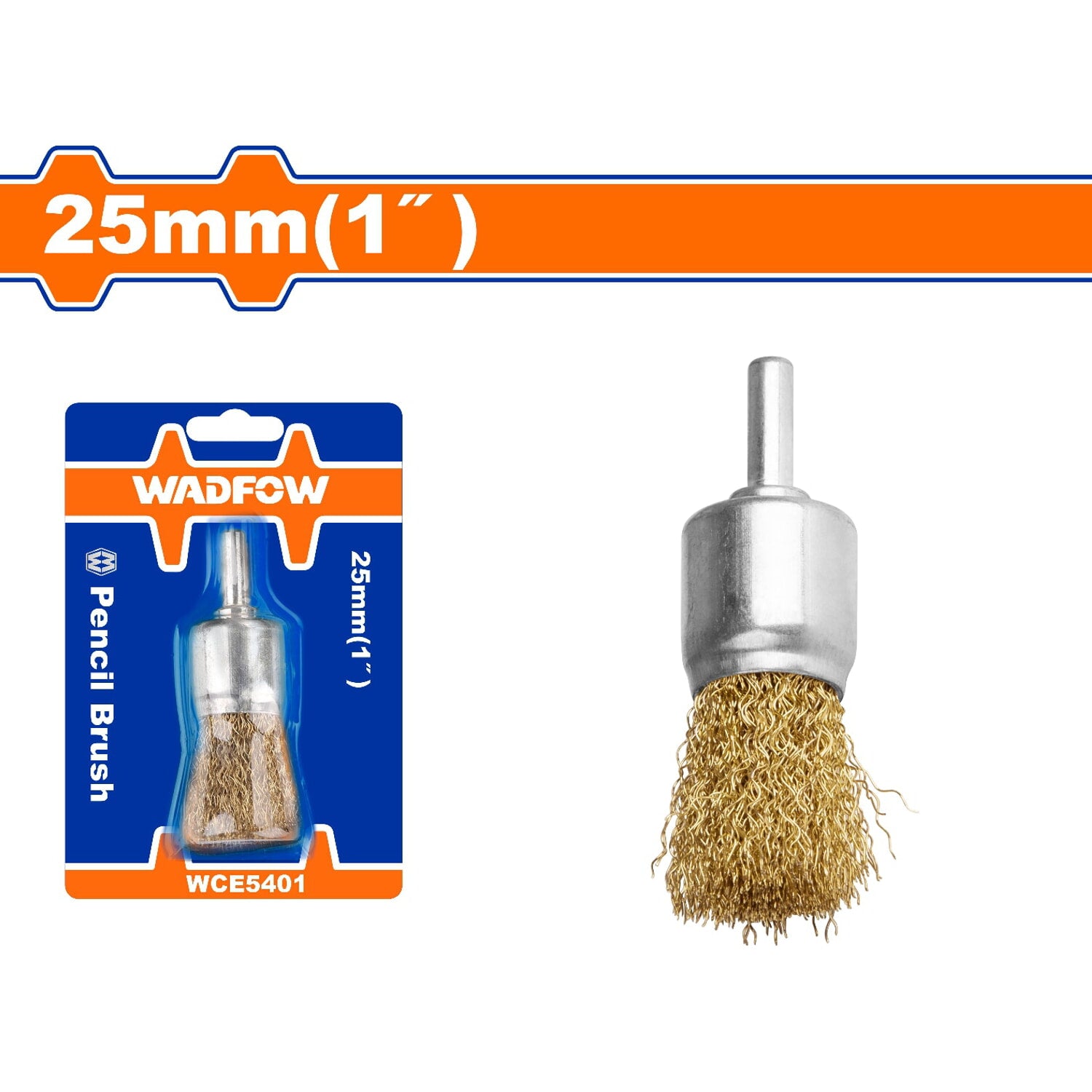 Cepillo alambre cilíndrico vástago 25mm. Para Taladro. Longitud cable: 25mm. Ideal para afilar.