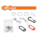 Etiqueta de llaves con nombre con juego de anillos, aros y eslabones. Set 40 piezas.