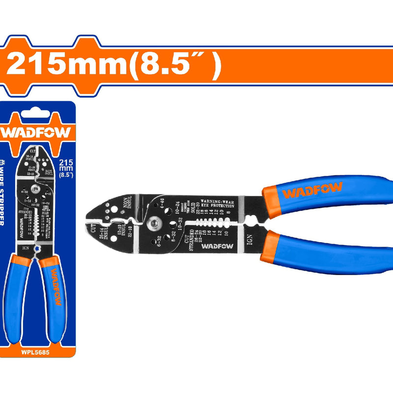 Pinza Pelacables 8.5"(215mm) para cables eléctricos. Pela 7 tipos de alambre y corta tornillos.
