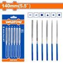 Limas delgadas 5.5" plana, redonda,media caña,cuadrada,triangular y cónica. Set 6 pzs.