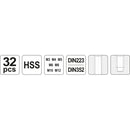 Juego de Machos y terrajas M3-M12 32PCS