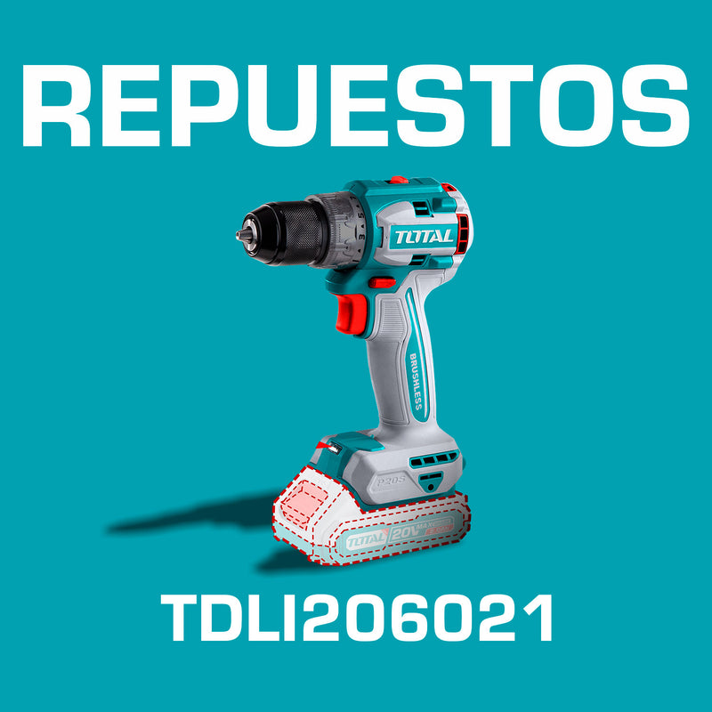 Repuestos Drill taladro Inalámbrico 1/2" 20V 60Nm. Codigo TDLI206021