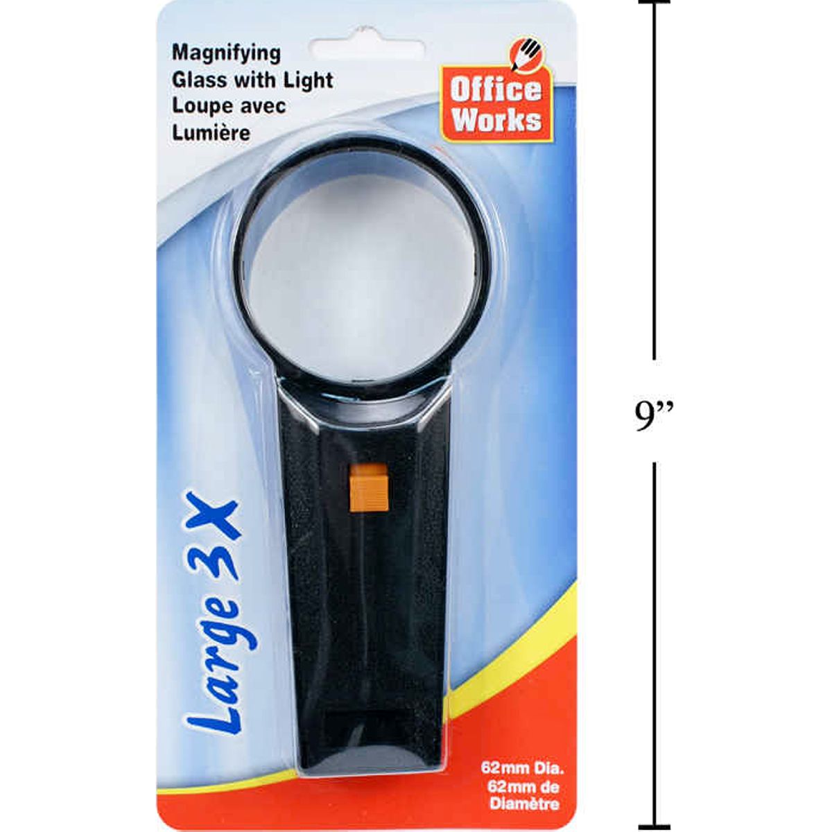 Lupa de 2-3 / 8 "con luz y lente de vidrio