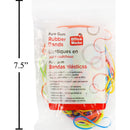 1.5oz Bandas de goma, Asst. Tamaños y Col, bolsa ziplock