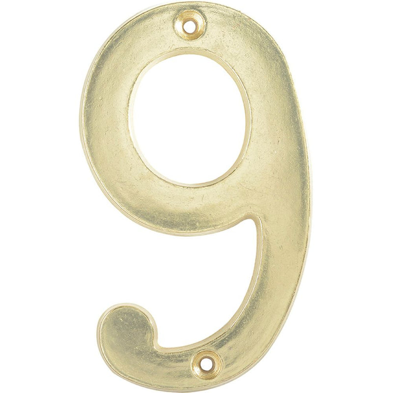 Numero 9 slim 4" latón brillante Lock