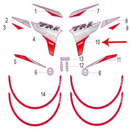 Calcomania covertor delantero izquierdo (TRK251)