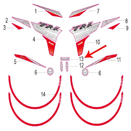 Calcomania del covertor del panel de instrumentos (TRK251)