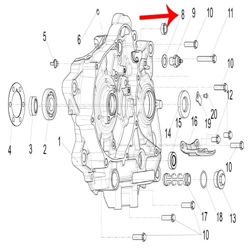 Arandela del tapon de aceite (TNT135 / 752S)