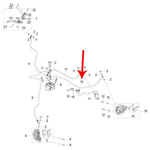Manguera de freno trasero I (TRK251)