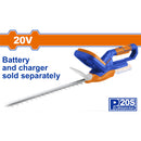 Cortasetos Podadora Inalámbrica 20V. Diámetro de corte:15mm. No trae batería ni cargador. Corta arbustos