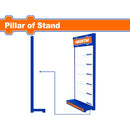 Pilastra para exhibidor Wadfow. Acero. Espesor: 1.2mm. Tubo cuadrado: 3cm x 6cm.