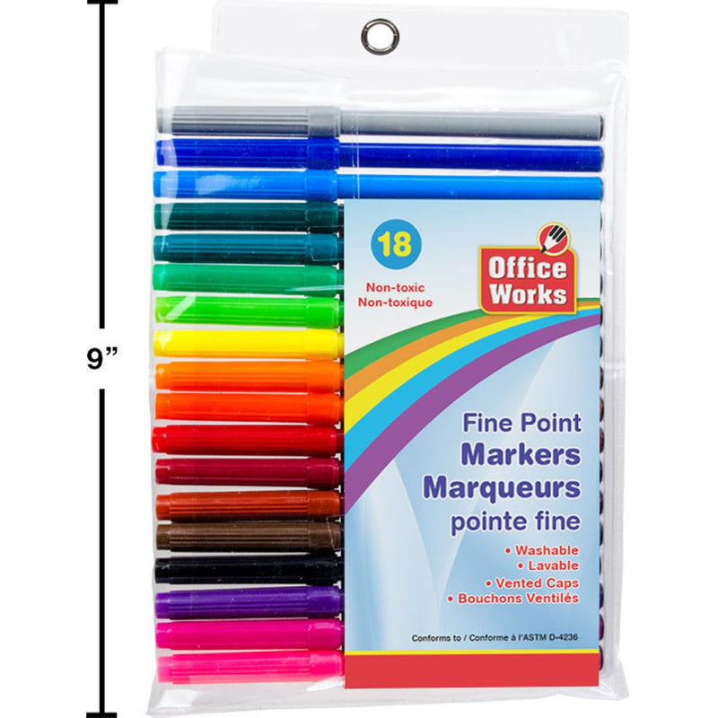 Marcadores de punta fina de 18 piezas vbh